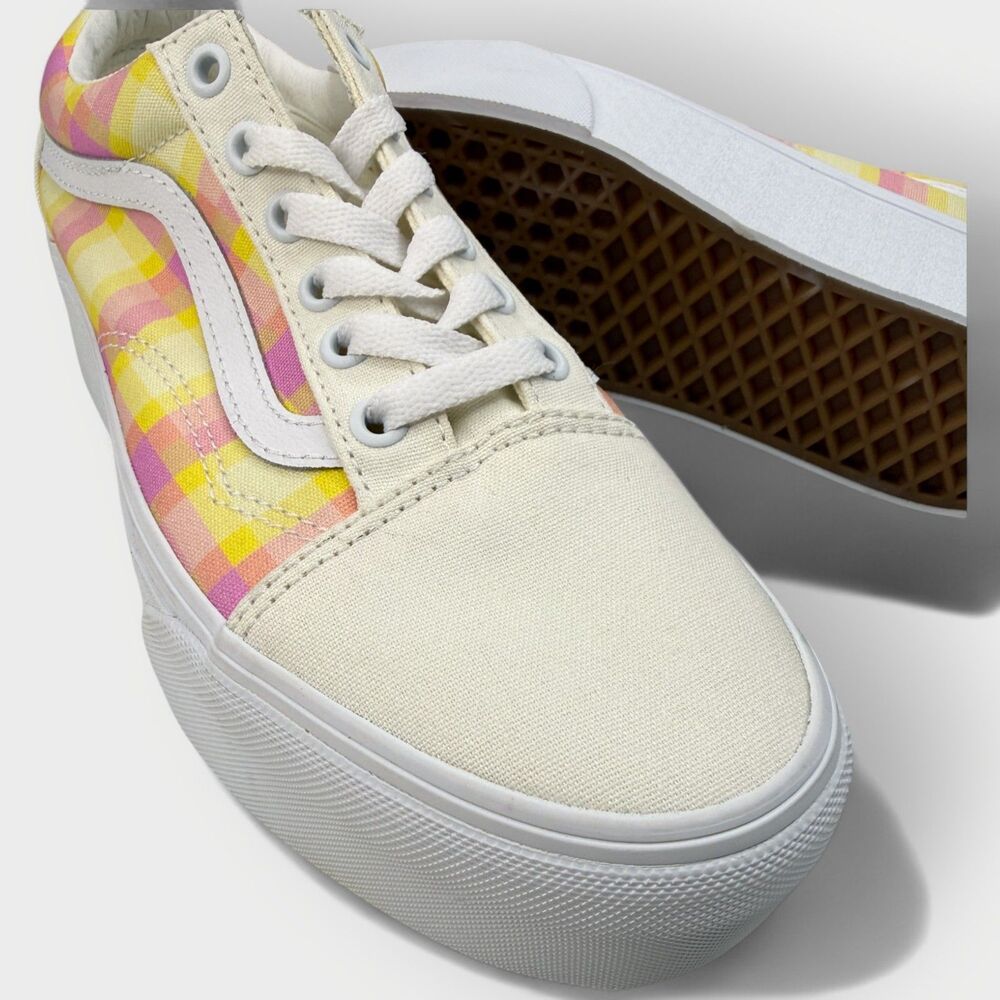 Vans Old Skool Stackform Pastel Plaid Platform Shoes Womens 7.5 - Picture 9 of 12